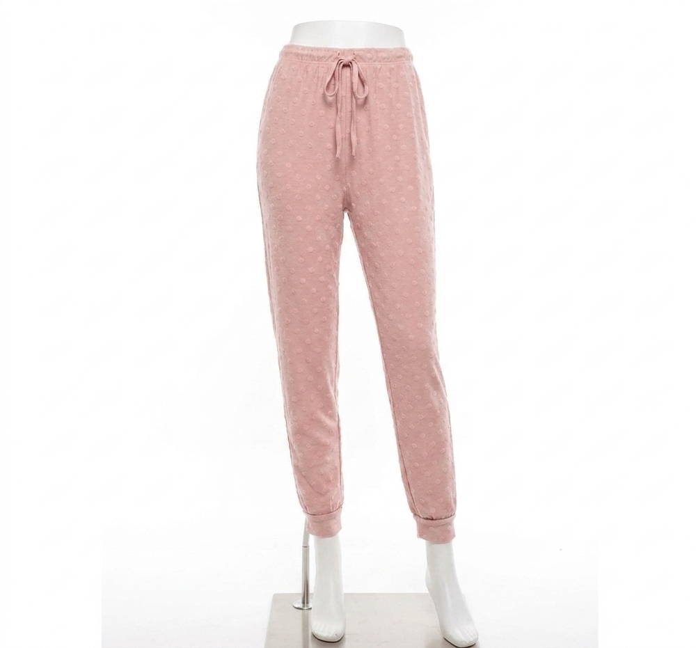 NEW BLU PEPPER dotted cozy lounge pants in mauve